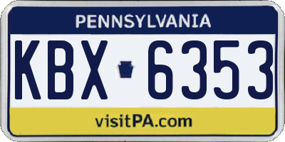 PA license plate KBX6353