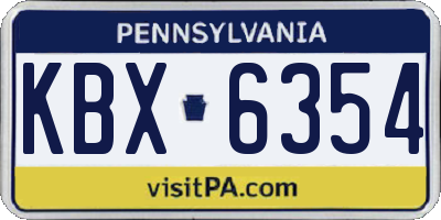 PA license plate KBX6354