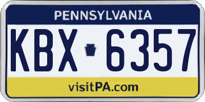 PA license plate KBX6357