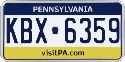 PA license plate KBX6359