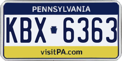 PA license plate KBX6363
