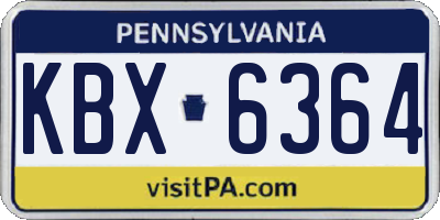 PA license plate KBX6364