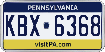 PA license plate KBX6368