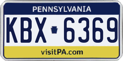 PA license plate KBX6369