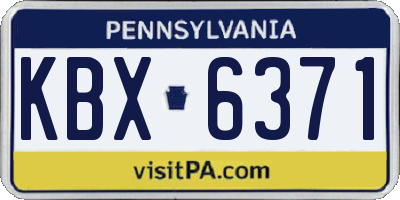 PA license plate KBX6371