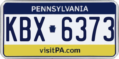 PA license plate KBX6373