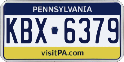 PA license plate KBX6379