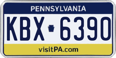 PA license plate KBX6390