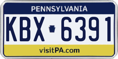 PA license plate KBX6391