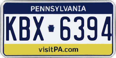 PA license plate KBX6394