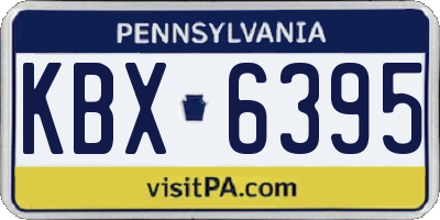 PA license plate KBX6395