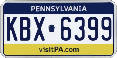 PA license plate KBX6399