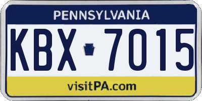 PA license plate KBX7015