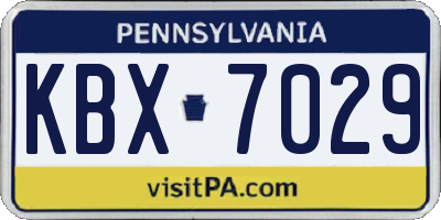 PA license plate KBX7029