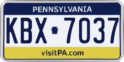 PA license plate KBX7037
