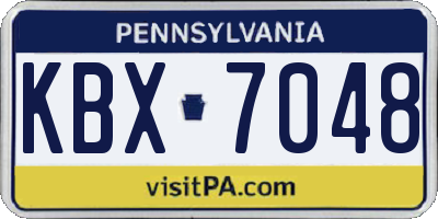 PA license plate KBX7048