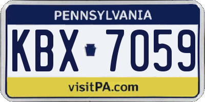 PA license plate KBX7059