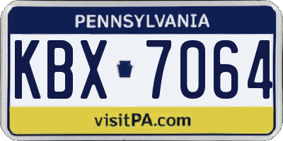 PA license plate KBX7064