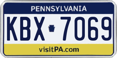 PA license plate KBX7069