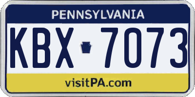 PA license plate KBX7073