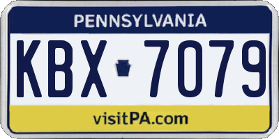 PA license plate KBX7079