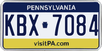 PA license plate KBX7084