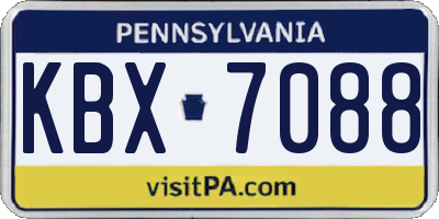 PA license plate KBX7088