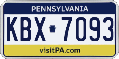 PA license plate KBX7093