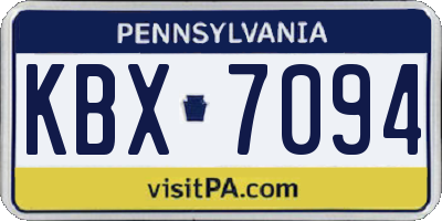PA license plate KBX7094