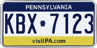 PA license plate KBX7123