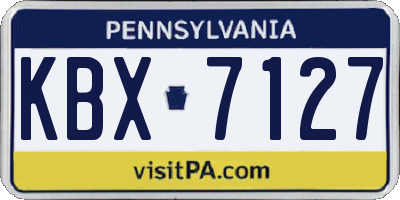 PA license plate KBX7127