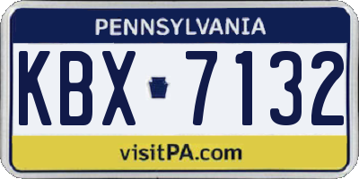 PA license plate KBX7132