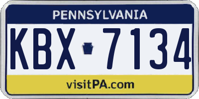 PA license plate KBX7134