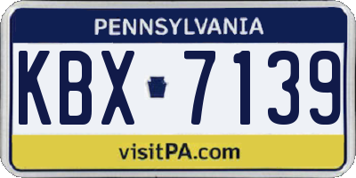 PA license plate KBX7139