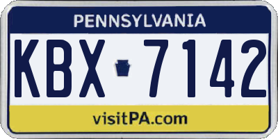 PA license plate KBX7142