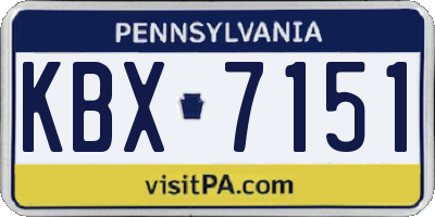 PA license plate KBX7151