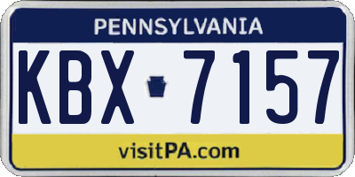 PA license plate KBX7157