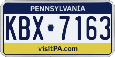 PA license plate KBX7163