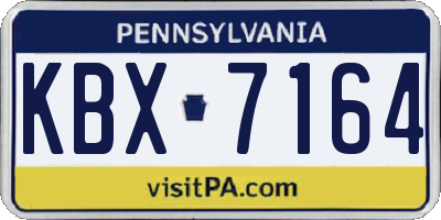 PA license plate KBX7164