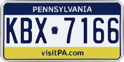 PA license plate KBX7166