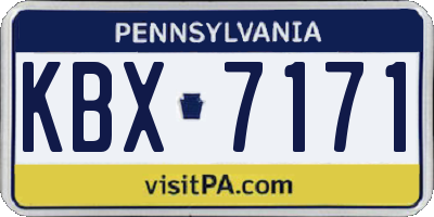 PA license plate KBX7171