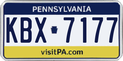 PA license plate KBX7177