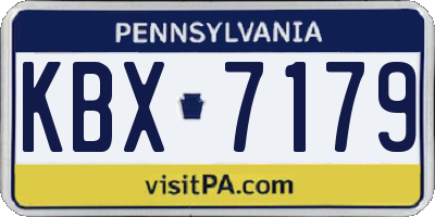 PA license plate KBX7179