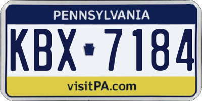 PA license plate KBX7184