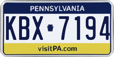 PA license plate KBX7194