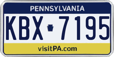 PA license plate KBX7195