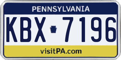 PA license plate KBX7196