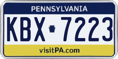 PA license plate KBX7223