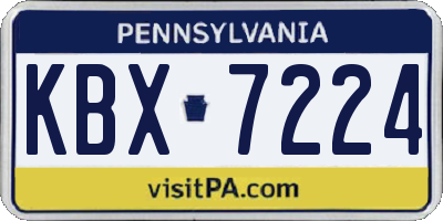 PA license plate KBX7224