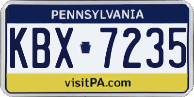 PA license plate KBX7235